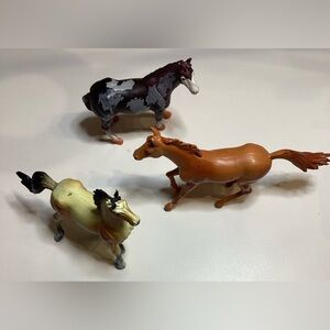 Lot Of 3 Vintage New Ray Shiny Horse Lot Horses Mustang Marks on Paint READ
